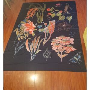 Fabric Panel Wall Hanging 60 x 80 "Multi Color Flowers" New
